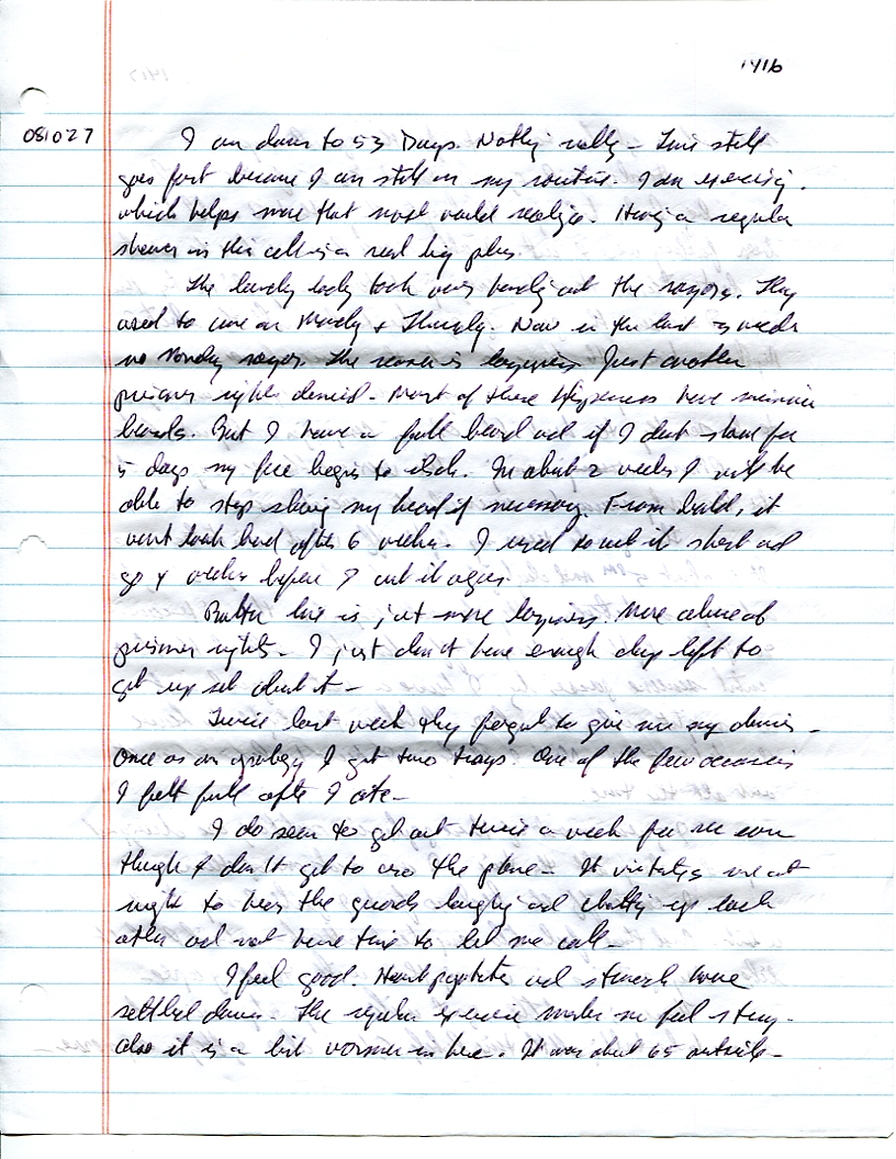 Dr John WorldPeace 2008 Prison Journal